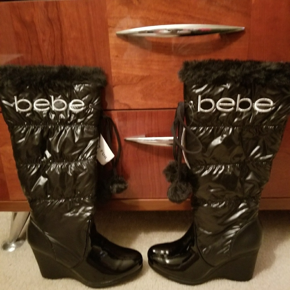 Bebe Black Puff Boots
